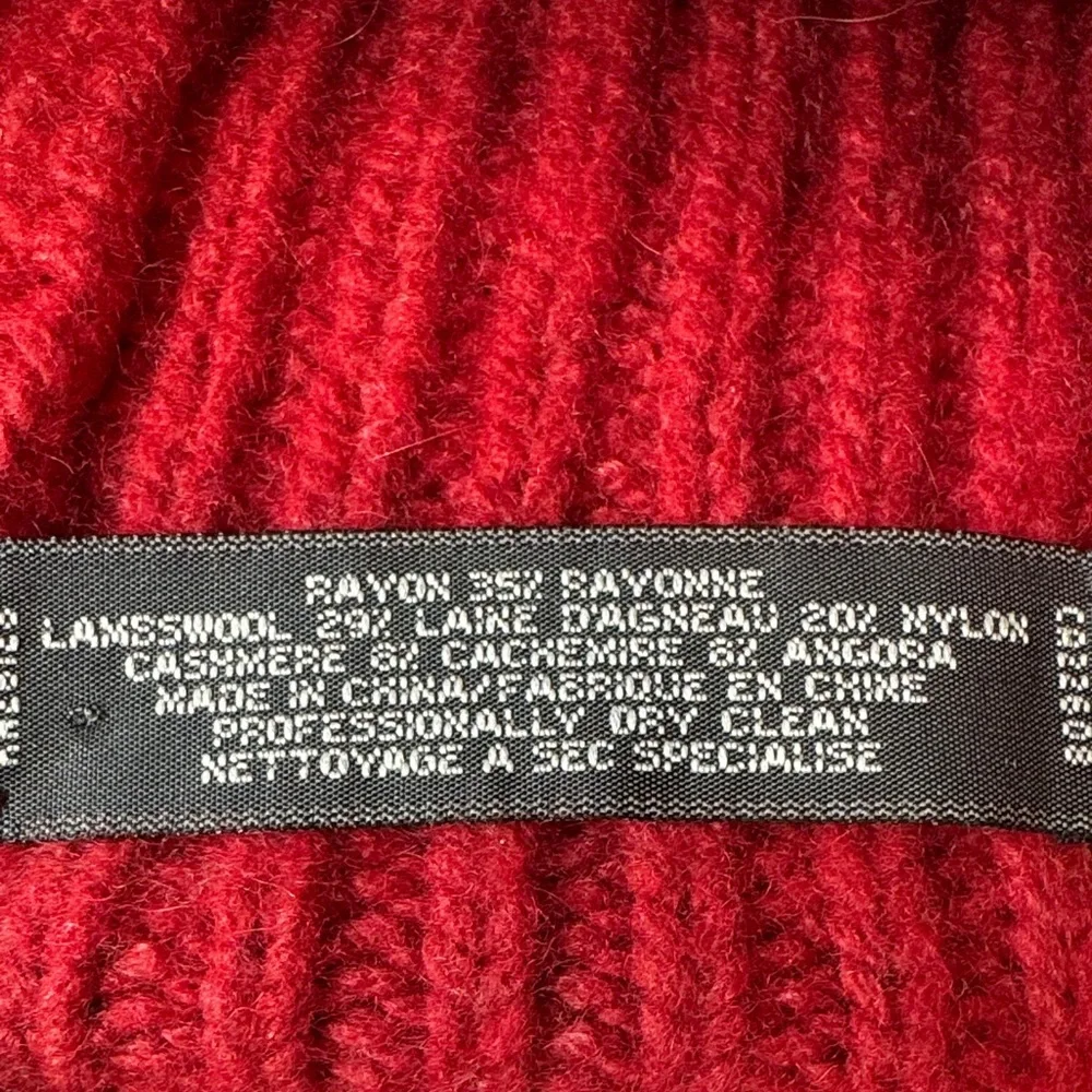 Coach Red Lambswool Blend Knit Beanie. OS.